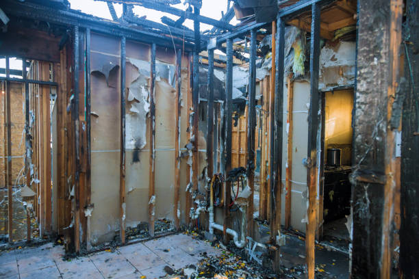 Professional Fire Damage Restoration technician working in Helemano, HI